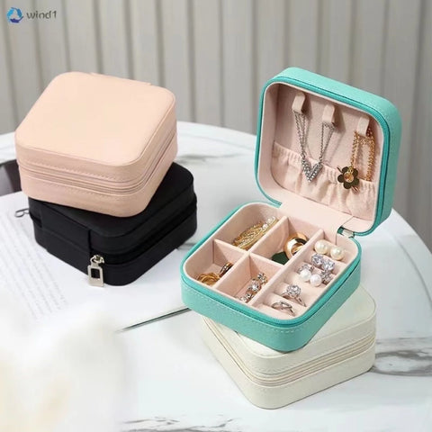 Porta Joia De Bolsa Para Viagem Portátil caixa de armazenamento bolsa anel colar.