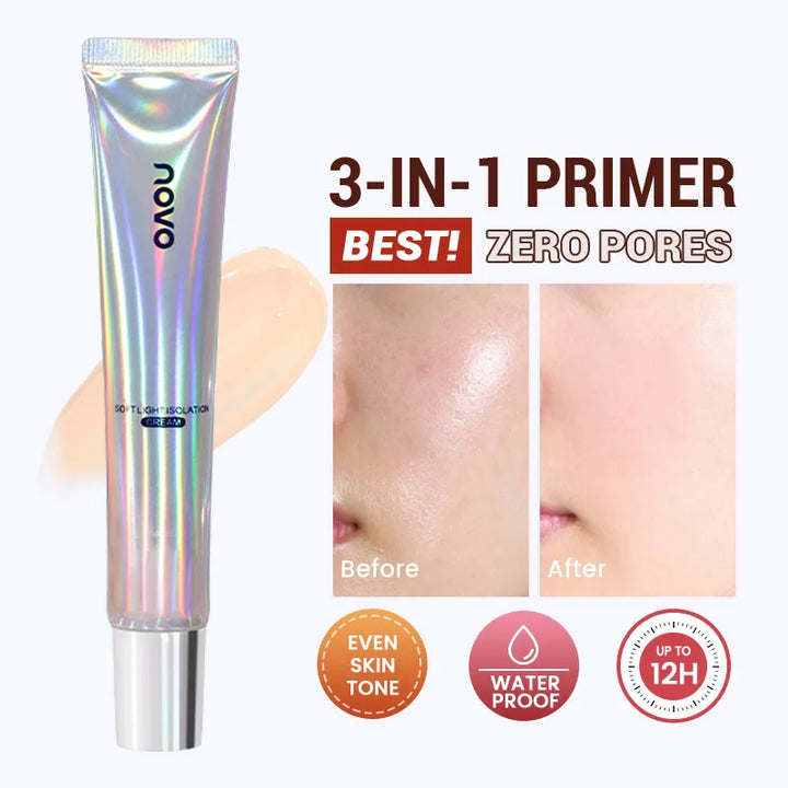 Hyaluronic Moisturizing Primer & Base Cream-For Face & Body, Long-Lasting, Non-Greasy, Evens Out Skin Tone, Covers Imperfections