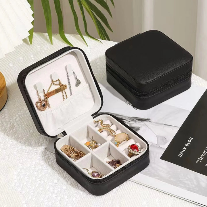 Porta Joia De Bolsa Para Viagem Portátil caixa de armazenamento bolsa anel colar.