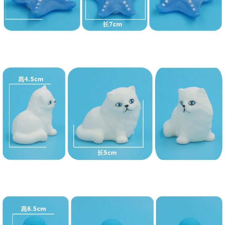 10 Pcs/Set Baby Cute Animals Bath Toy Swimming Water Toys Soft Rubber Float Squeeze Sound Kids Wash Play Funny Gift