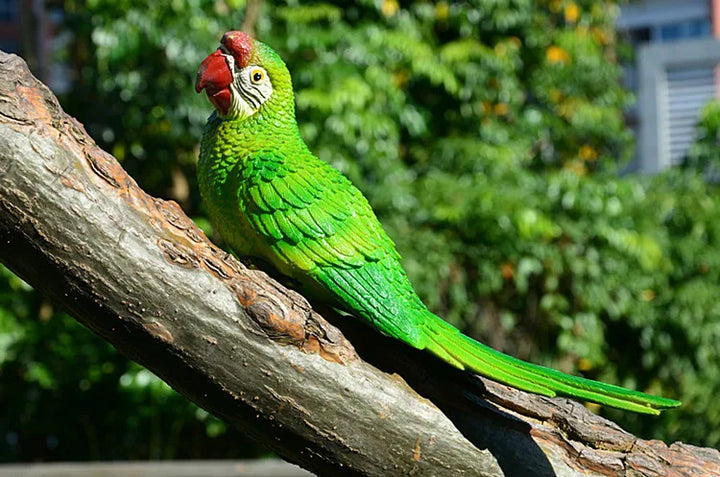 Resin Parrot Statue Wall Mounted DIY Outdoor Garden Tree Decoration Animal Sculpture For Home Office Garden Decor Ornament