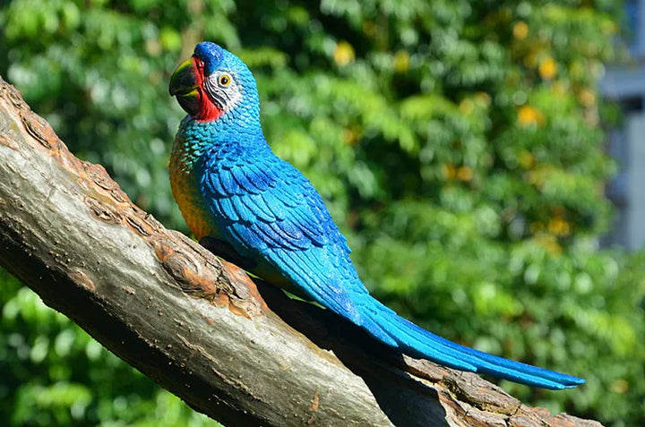Resin Parrot Statue Wall Mounted DIY Outdoor Garden Tree Decoration Animal Sculpture For Home Office Garden Decor Ornament