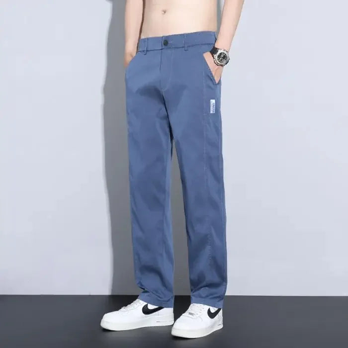Men Fashion High Light Luxury Casual Suit Pants Male Loose Straight Look Taller Blazer Pants Ankle Length Cropped Trousers