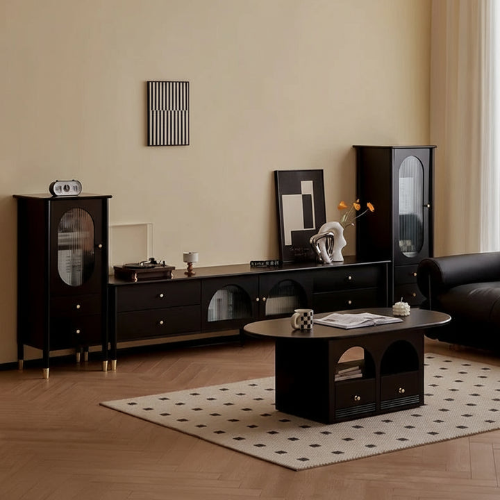 Vintage Aesthetic TV Stand With Glossy Wood Living Room Furniture Accessories Stylish Modern Storage Solution Your Bedroom