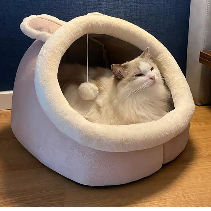 Pet Tent Cave Bed for Cats Small Dogs Self-Warming Cat Tent Bed Cat Hut Comfortable Pet Sleeping Bed Foldable Removable Washable