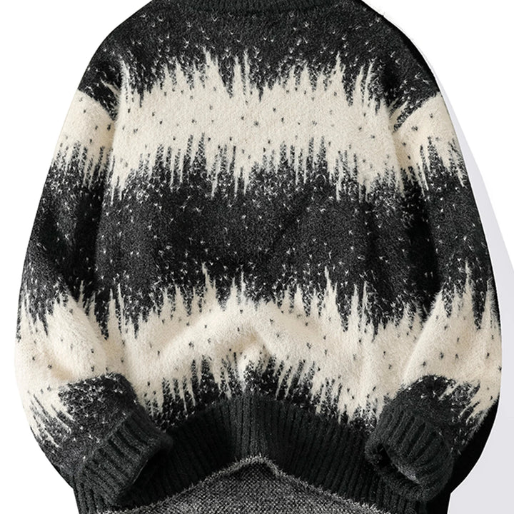 Men's Casual Tops, Asymmetrical Color-Blocked Knitwears, Single-Piece Sweaters, Suitable for Daily Home, Travel, Parties, Commuting, Outdoor Fashion and Versatile, Showing Elegant, Street Fashion, Travel Clothing.