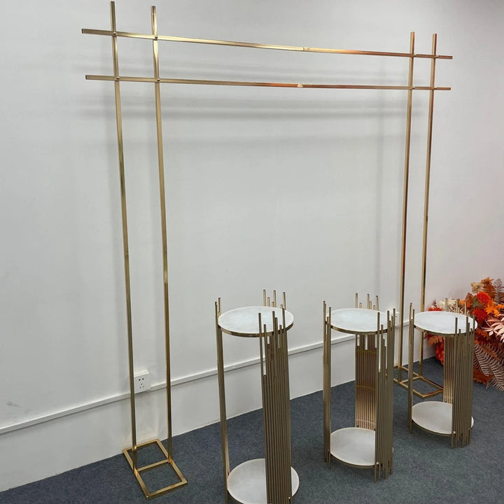 Wedding Square Frame Arch Backdrop Curtain Stand Flower Yarn Shelf Party Events Props DIY Decoration