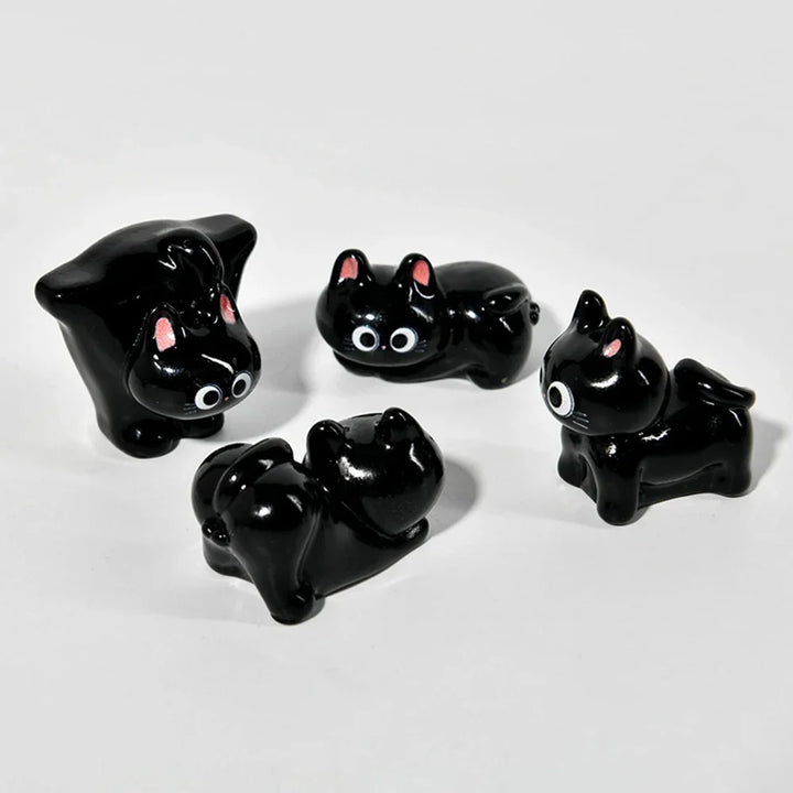 Estatueta de gatos de resina de desenho animado, mini gatinho,  ornamentos para casa, criativo, desktop, carro, montado,
