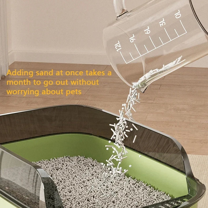 Cat Litter Box Semi-enclosed Thickening Kitty Sandbox High Side Splashproof Pet Bedpans Supplies Pet Toilet Kitten Tray Bedpan