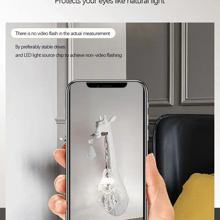 SANDYHA Giraffe Resin Led Wall Lamp for Bedroom Bedside Living Room Lamp Designer Luxury Crystal Aisle Light Home Decor Fixtures