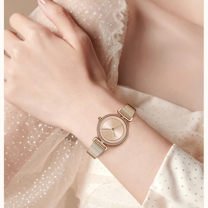 2025 New Women's Watch Top Brand Leisure Fashion 29mm Mini Dial Stainless Steel Mesh Strap Nordic Simple 3Bar Waterproof Watches