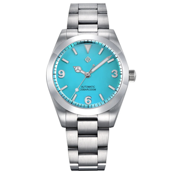 TERAMI New Mechanical Watches for Men NH35 Japan Movement Classic Sapphire Mirror 316L Stainless 200M Waterproof Automatic Clock