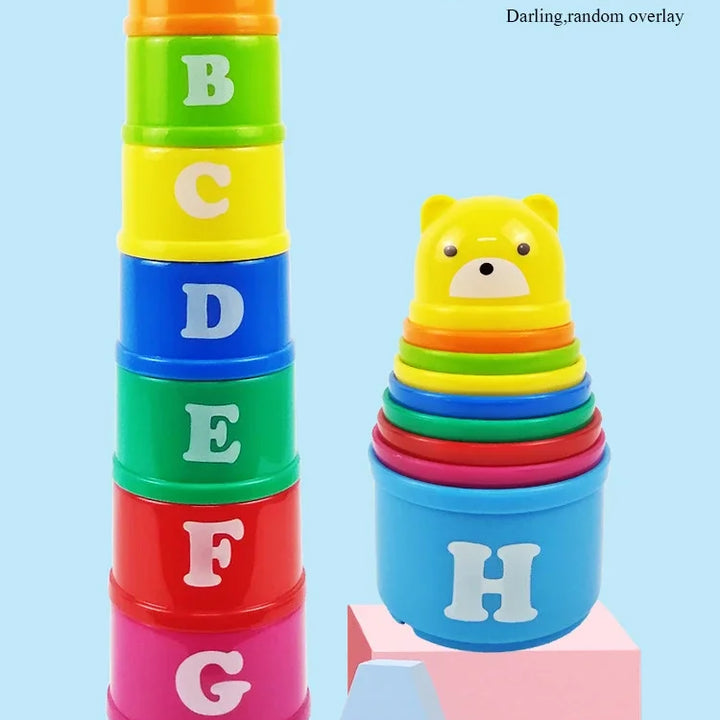 Kid Brain Response Battle Fold Cup Hand Speed Competition Fold Cup Baby Stack Game Early Education Puzzle Train Board Games Toy