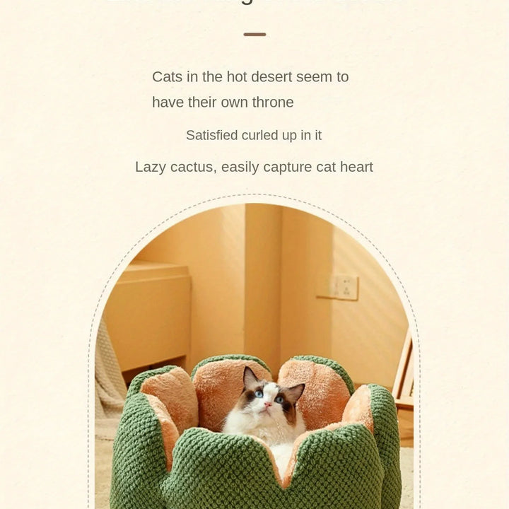 Petal Shaped Pet Bed, Plush Round Dog & Cat Cushion Mat with Knitted Texture, Ultra Soft Warm Nest for Kittens Puppies in Winter
