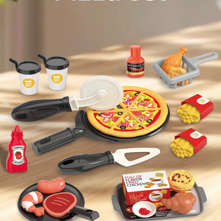 Children's toys: Pretend play, barbecue, fast food, pizza, sushi, afternoon tea, desserts, kitchen food, toy sets