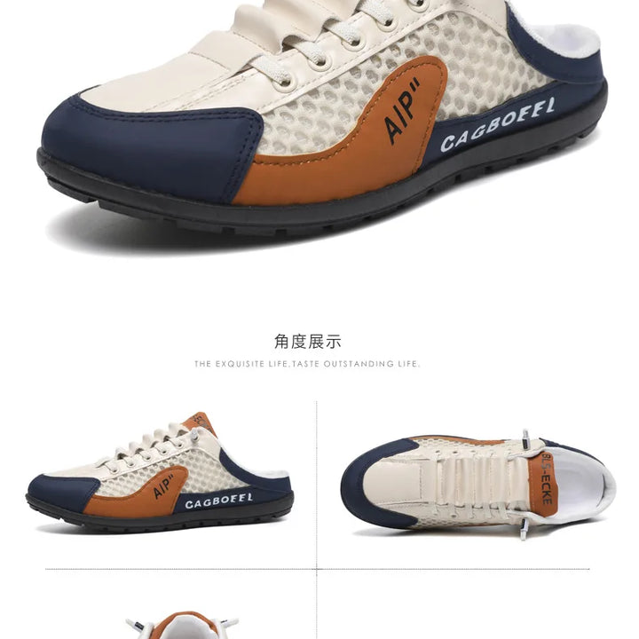 Men's Fashion Soft-soled Half Slippers Men Summer Trendy Bottom Casual Shoes Breathable Slip-on Shoes Sneakers Zapatos De Hombre