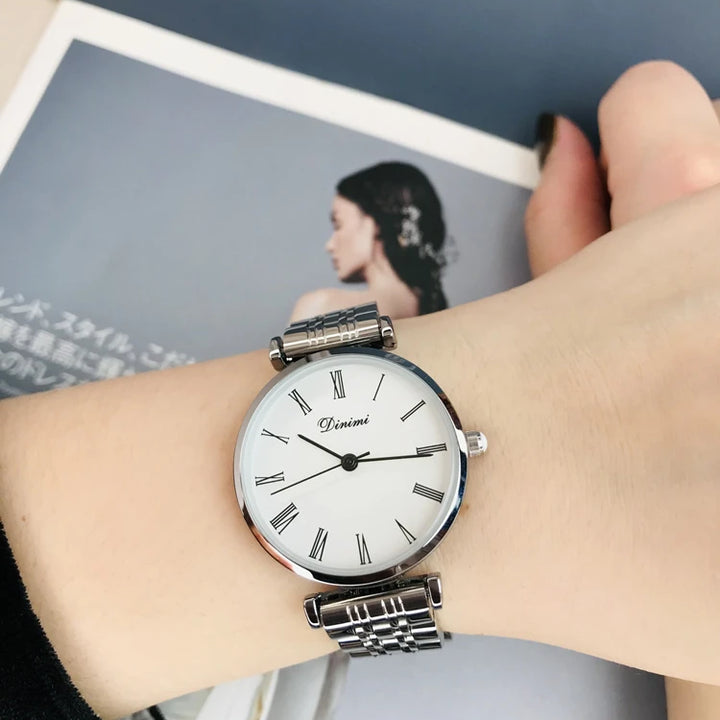 Women's watch simple thin light luxury temperament steel belt famous brand mysterious gift series