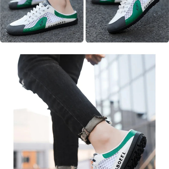 Men's Fashion Soft-soled Half Slippers Men Summer Trendy Bottom Casual Shoes Breathable Slip-on Shoes Sneakers Zapatos De Hombre