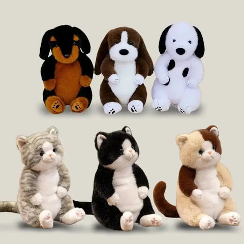 Dog Doll Cat Doll Puppy Plush Doll Cute Simulated Cat And Dog Plush Toy Soft Stuffed Animal Toy Kid Birthday Gift