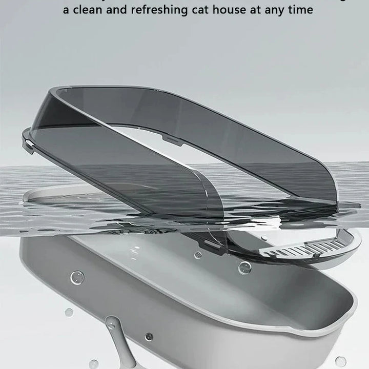 Cat Litter Box Semi-enclosed Thickening Kitty Sandbox High Side Splashproof Pet Bedpans Supplies Pet Toilet Kitten Tray Bedpan