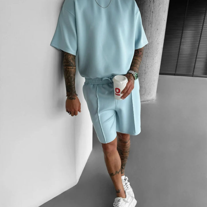 Men 2025 summer fashion sports design sense simple casual solid color quick drying short-sleeved T-shirt trend clothes