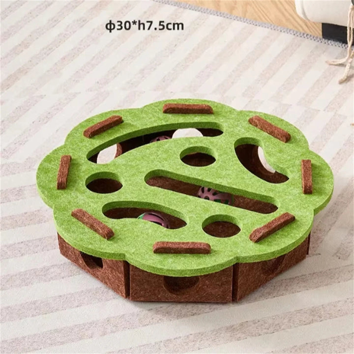Cat Scratching Post and Puzzle Maze Toy Set Sisal and Felt Interactive Playing Toys for Indoor Kittens Entertainment Supplies