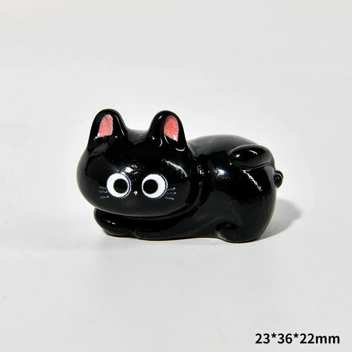 Estatueta de gatos de resina de desenho animado, mini gatinho,  ornamentos para casa, criativo, desktop, carro, montado,