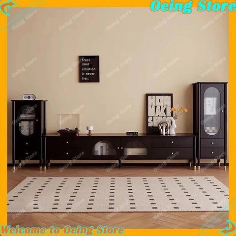 Vintage Aesthetic TV Stand With Glossy Wood Living Room Furniture Accessories Stylish Modern Storage Solution Your Bedroom