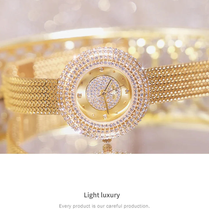 Fashion Luxury Watches For Woman New Vintage Golden Women's Wristwatches Ladies Dress Quartz Clock High Quality Relogio Feminino