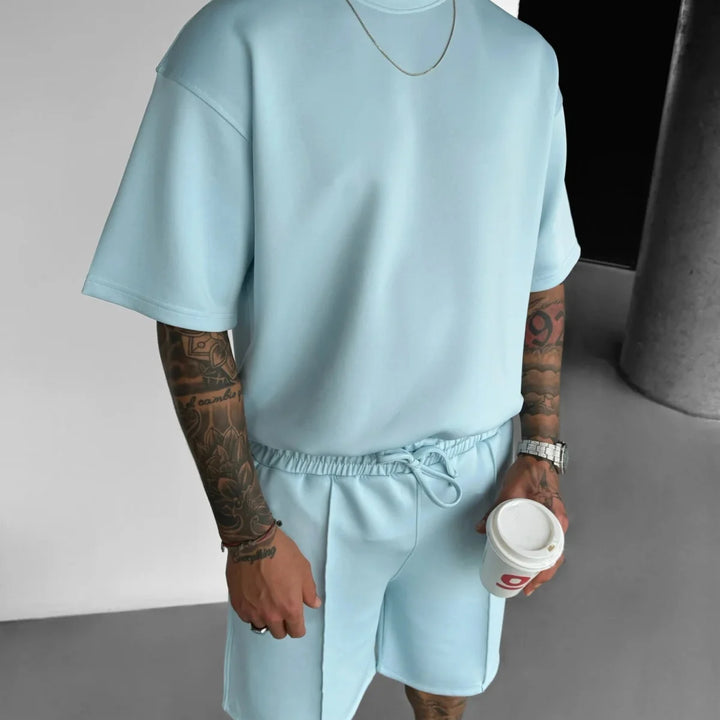 Men 2025 summer fashion sports design sense simple casual solid color quick drying short-sleeved T-shirt trend clothes
