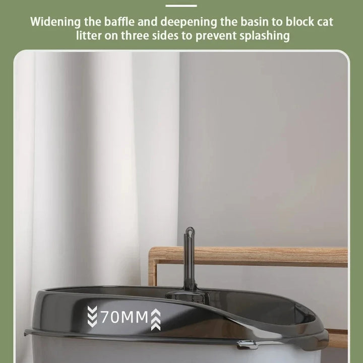 Cat Litter Box Semi-enclosed Thickening Kitty Sandbox High Side Splashproof Pet Bedpans Supplies Pet Toilet Kitten Tray Bedpan