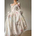 Vintage Floral Midi Dress Women Elegant Party Square Collar Dresses Summer Beach Fairy Korean Long Sleeve Bodycon Vestidos New