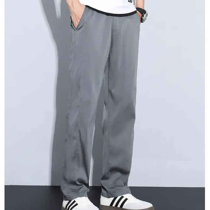 Men Fashion High Light Luxury Casual Suit Pants Male Loose Straight Look Taller Blazer Pants Ankle Length Cropped Trousers