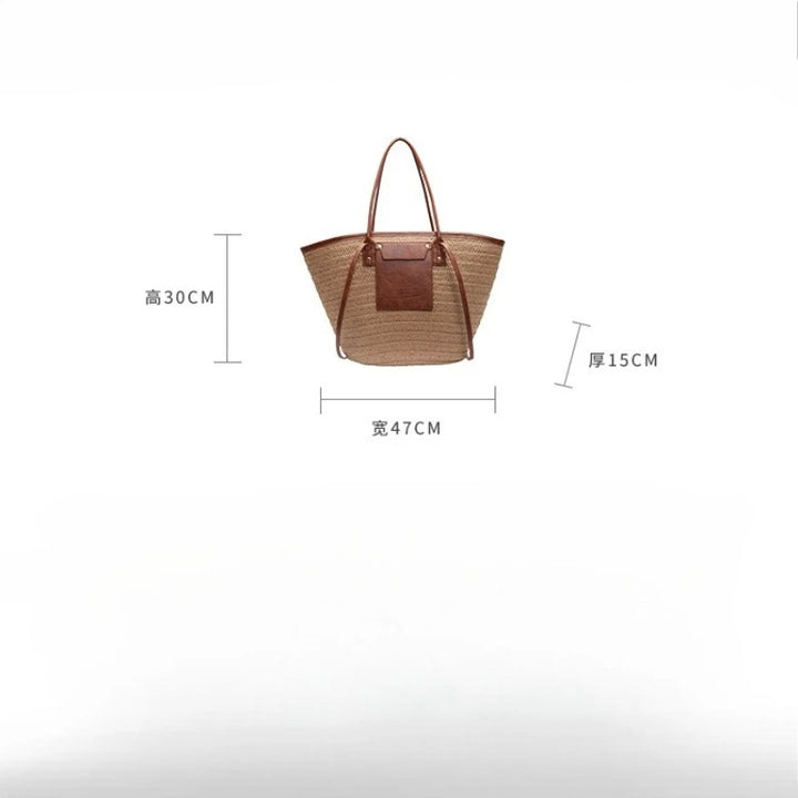 Summer Straw Shoulder Bag Women Hanabags Fashion Woven Crossbody Bags Large Capacity Totes 4 Shoulder Strap Travel Beach Bags