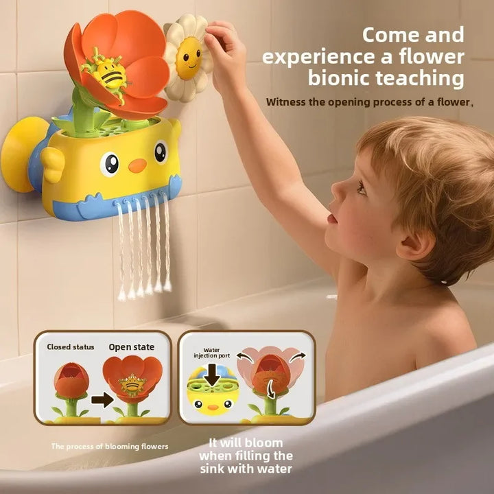 Children's bath toy watering flowers rotating fun water play bath toy bathroom spraying water shower
