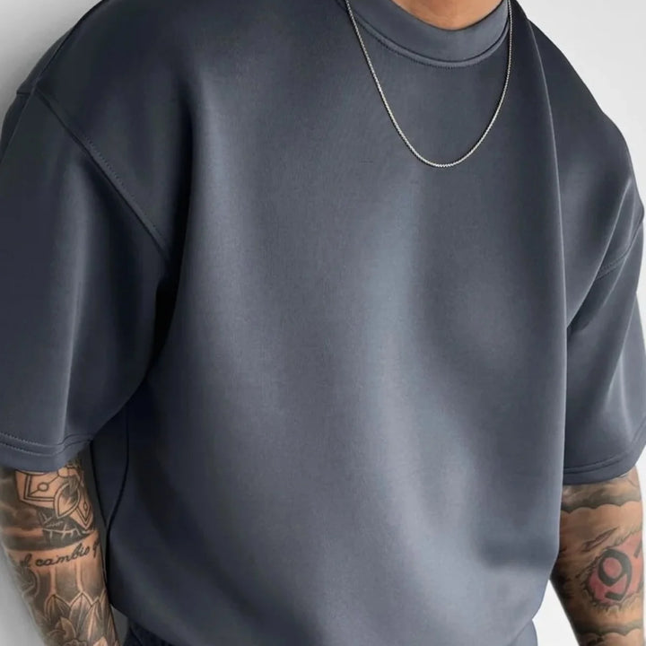 Men 2025 summer fashion sports design sense simple casual solid color quick drying short-sleeved T-shirt trend clothes