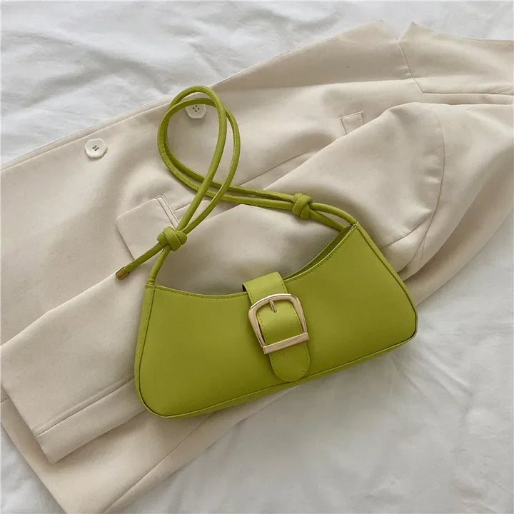 Bolsa de ombro feminina cor sólida popular pequeno saco tendência verão 2025 nova moda crossbody saco textura ombro axilas saco