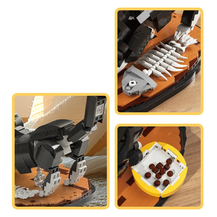 Cat Model Building Blocks Small Bricks Animal Toy DIY Pet Construction Kit for Kids Creative Play