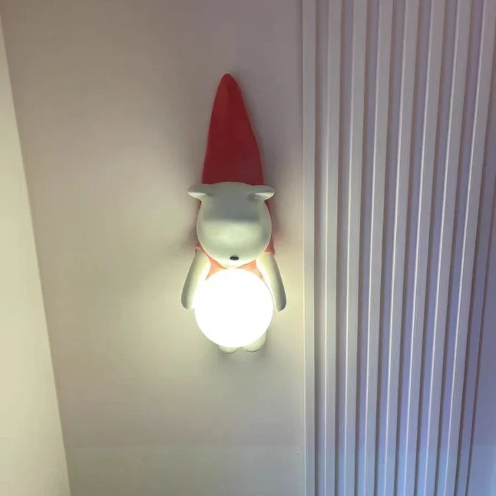 SANDYHA Nordic Resin Wall Lamp Cute Little Bear Design LED Light Children's Room Bedroom Decoration Home Study Lighting Fixtures