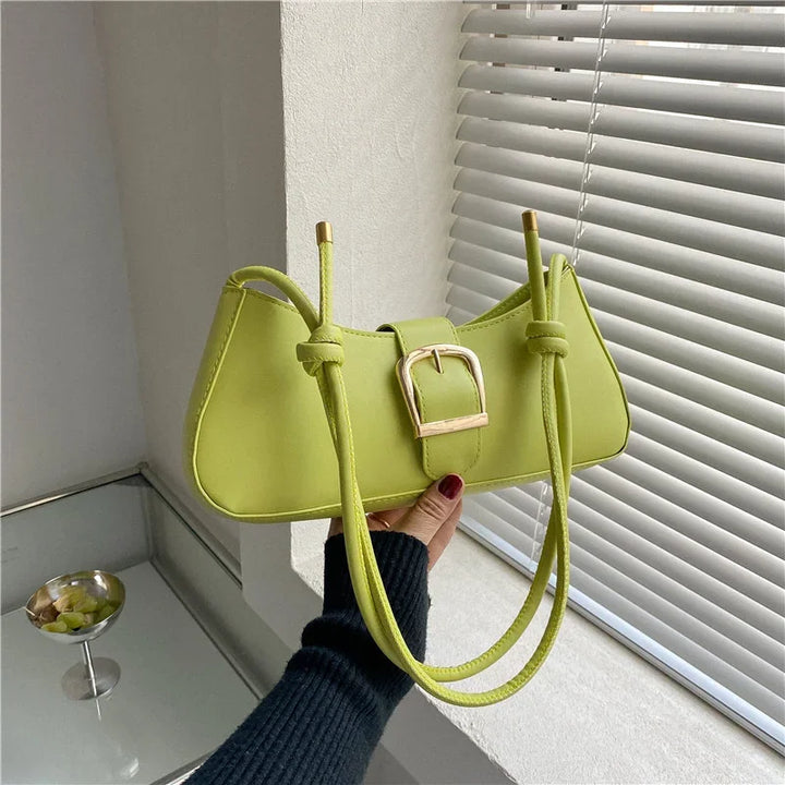 Bolsa de ombro feminina cor sólida popular pequeno saco tendência verão 2025 nova moda crossbody saco textura ombro axilas saco