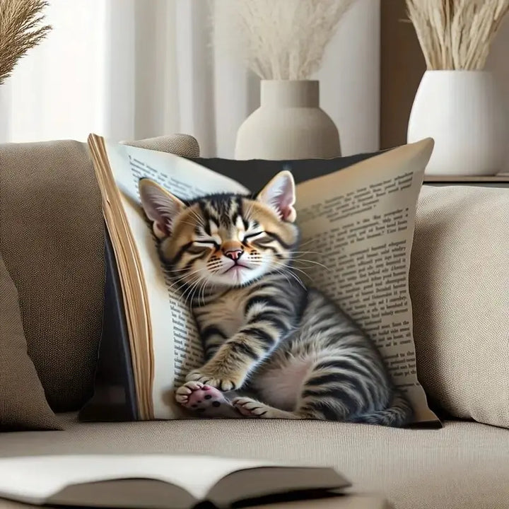 Cute Pet Animal Print Pillowcase Kawaii Cat Sofa Decorative Pillowcase Car Sofa Home Cushion Cover Home Decor