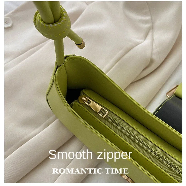 Bolsa de ombro feminina cor sólida popular pequeno saco tendência verão 2025 nova moda crossbody saco textura ombro axilas saco