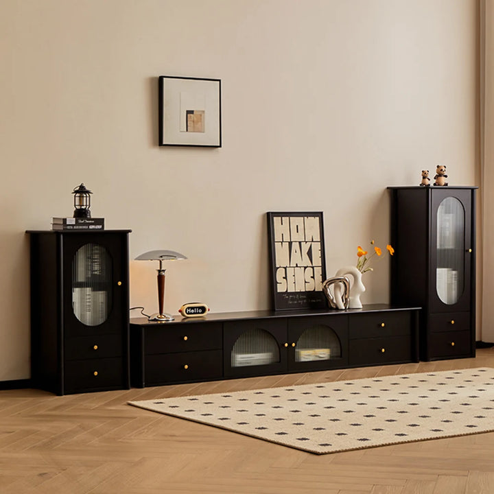Vintage Aesthetic TV Stand With Glossy Wood Living Room Furniture Accessories Stylish Modern Storage Solution Your Bedroom
