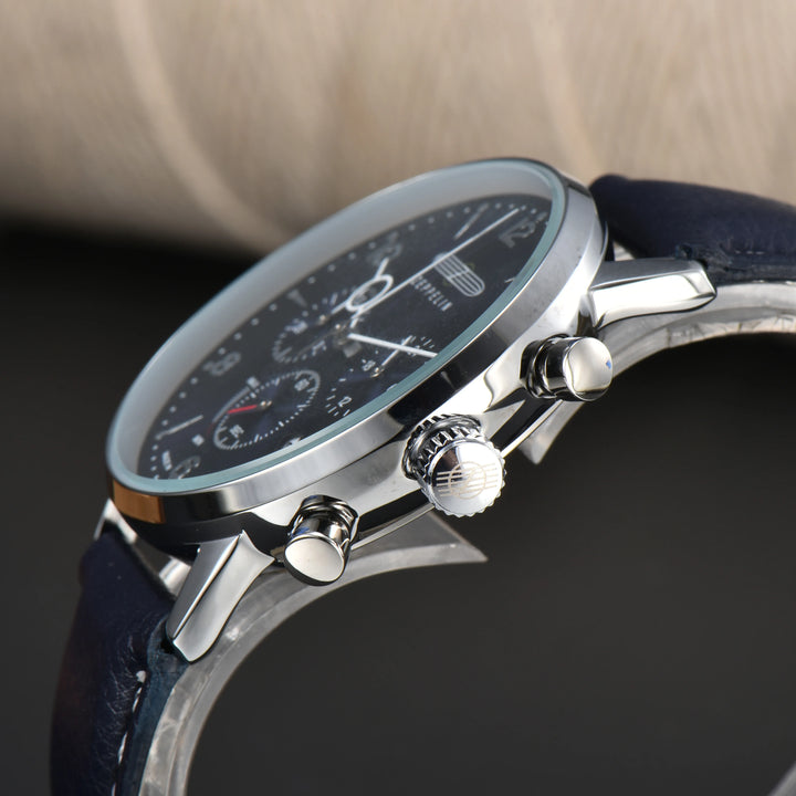 Fashion New Zeppelin Automatic Date Wristwatch Three-eye Run Seconds Multifunctional Timing Business Leisure Quartz Men's Watch