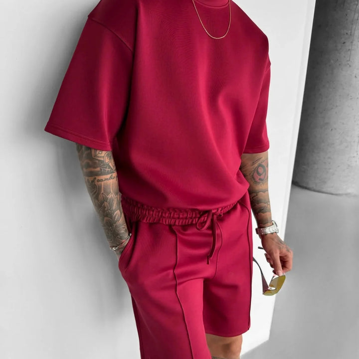 Men 2025 summer fashion sports design sense simple casual solid color quick drying short-sleeved T-shirt trend clothes