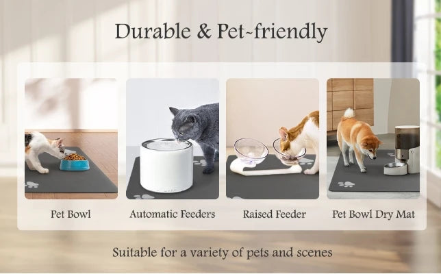 VIKAMA Pet Meal MATS Are Anti-slip, Water-absorbent, Easy to Maintain and Leak-proof. They Are Suitable for Both Dogs and Cats