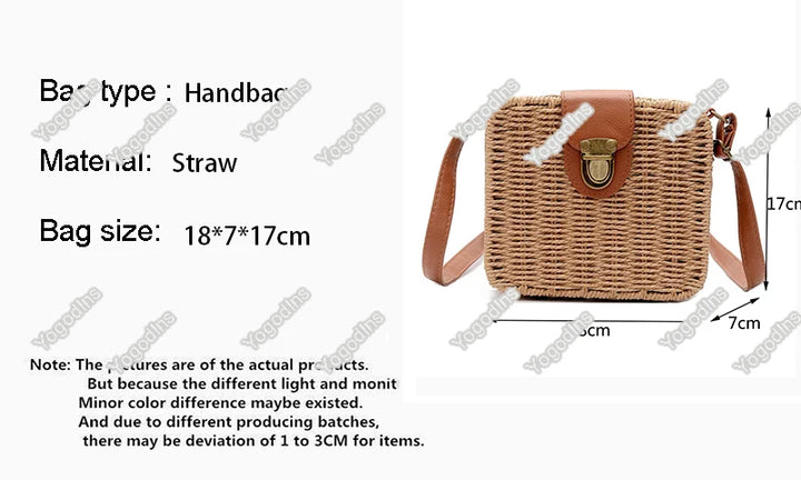 Summer Rattan Straw Bag For Women Woven Handmade Shoulder Bag Small Round Bag Vacation Seasid Beach Bag Shopping Purse bolsa