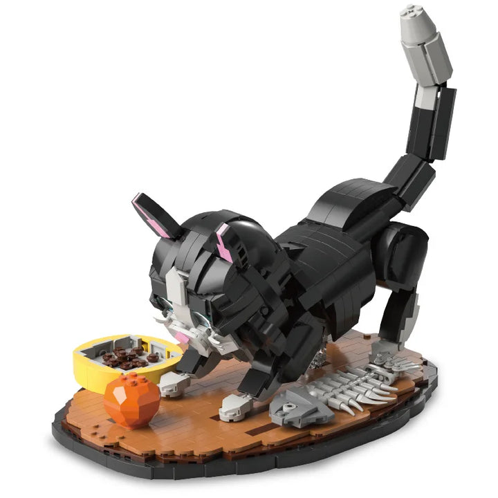 Cat Model Building Blocks Small Bricks Animal Toy DIY Pet Construction Kit for Kids Creative Play