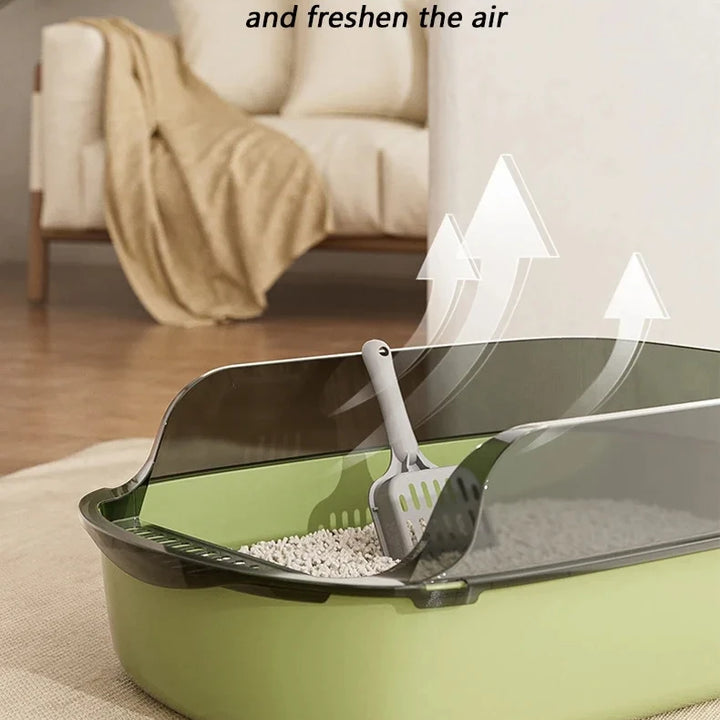 Cat Litter Box Semi-enclosed Thickening Kitty Sandbox High Side Splashproof Pet Bedpans Supplies Pet Toilet Kitten Tray Bedpan