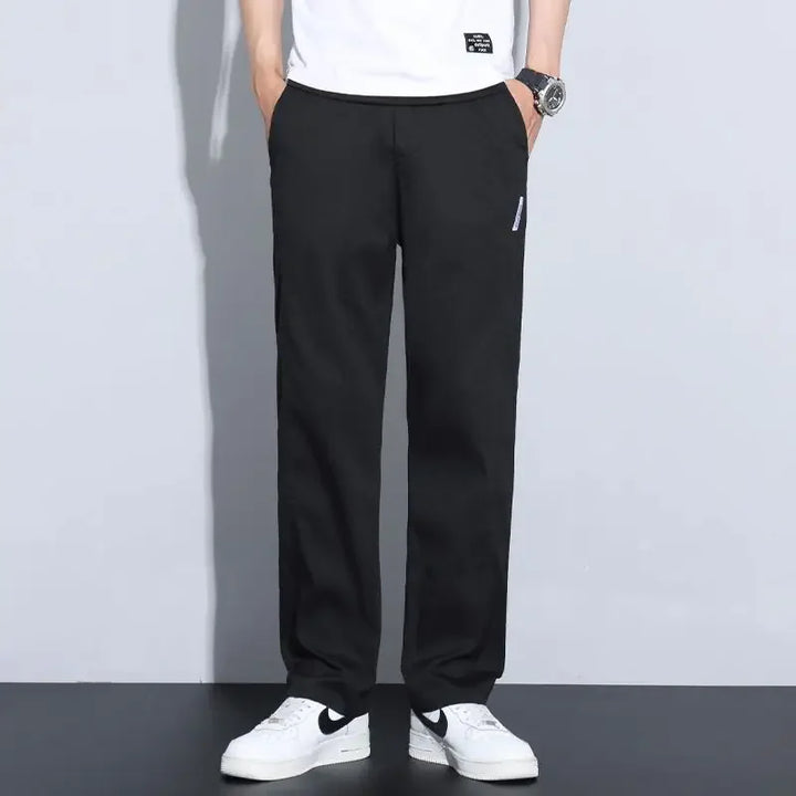 Men Fashion High Light Luxury Casual Suit Pants Male Loose Straight Look Taller Blazer Pants Ankle Length Cropped Trousers